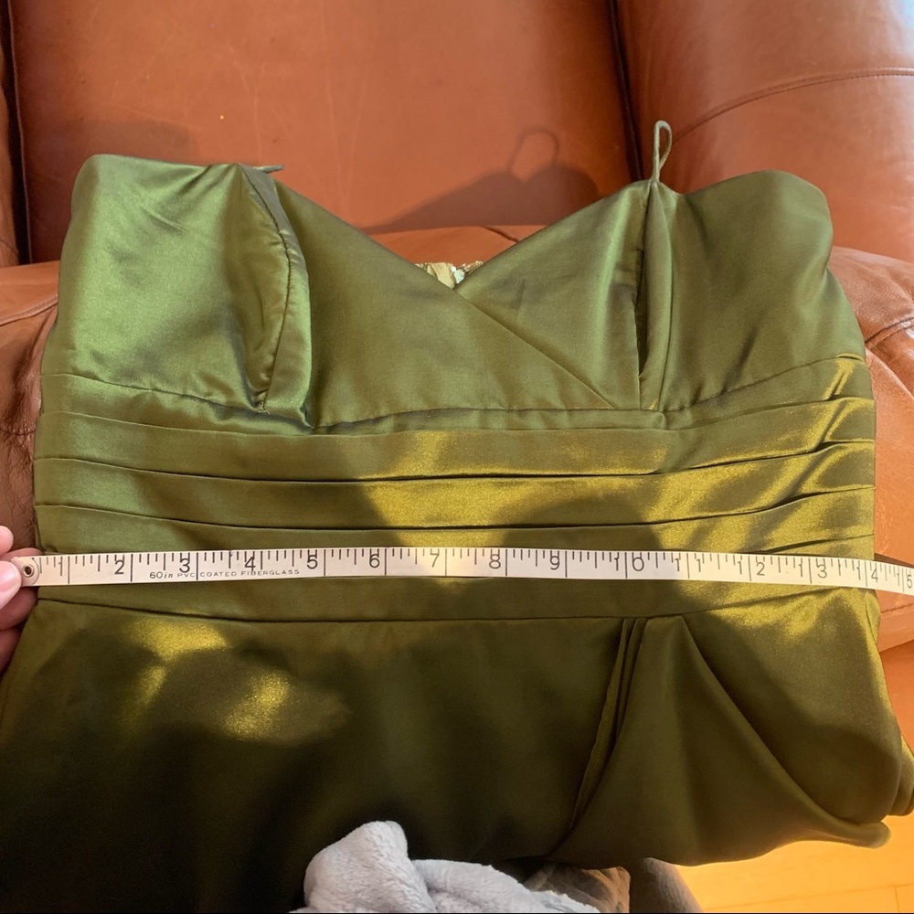 Alfred Angelo Green Floor Length Taffeta Evening Gown Size 8 - Picture 15 of 16